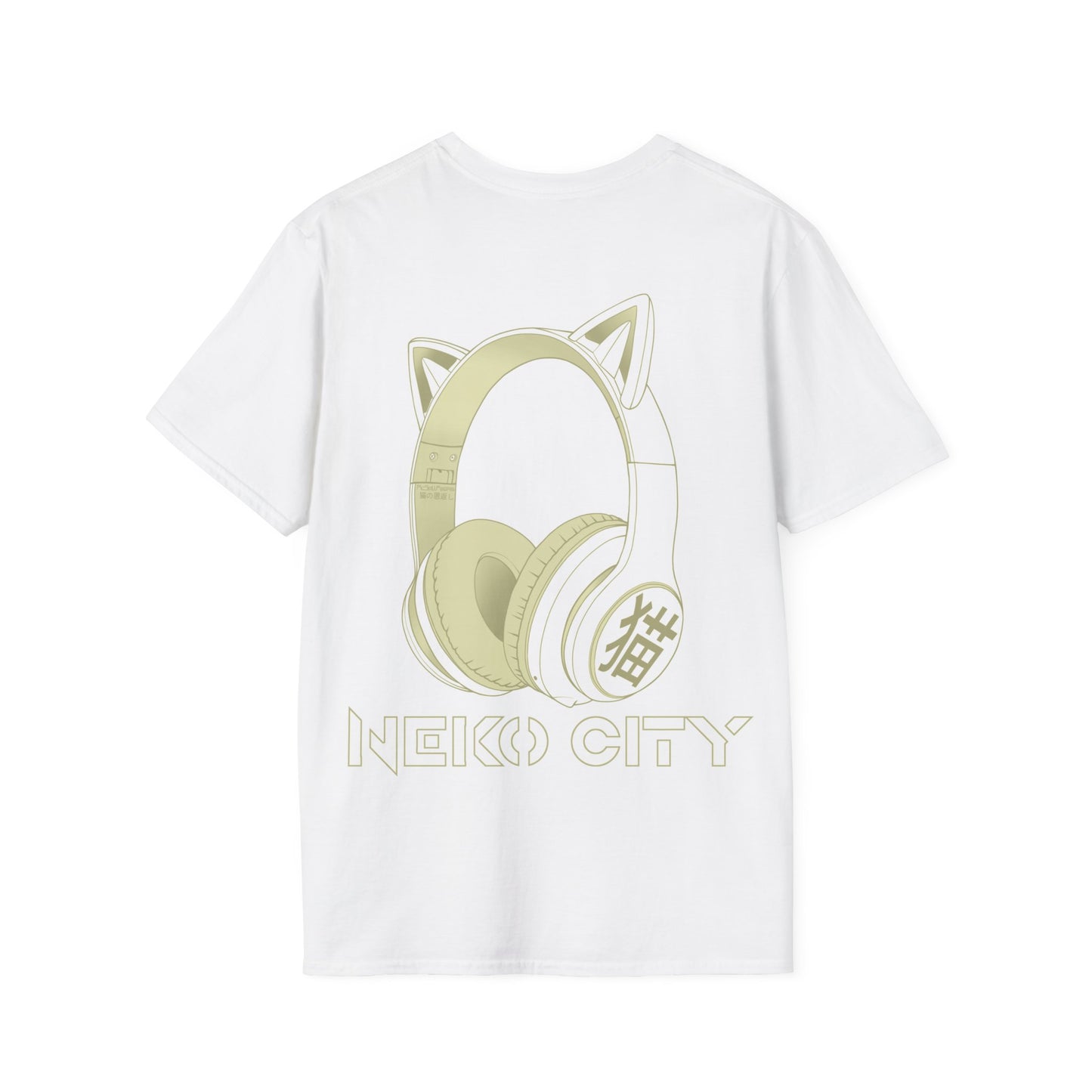 Neko City Headphones Backprint - T-shirt