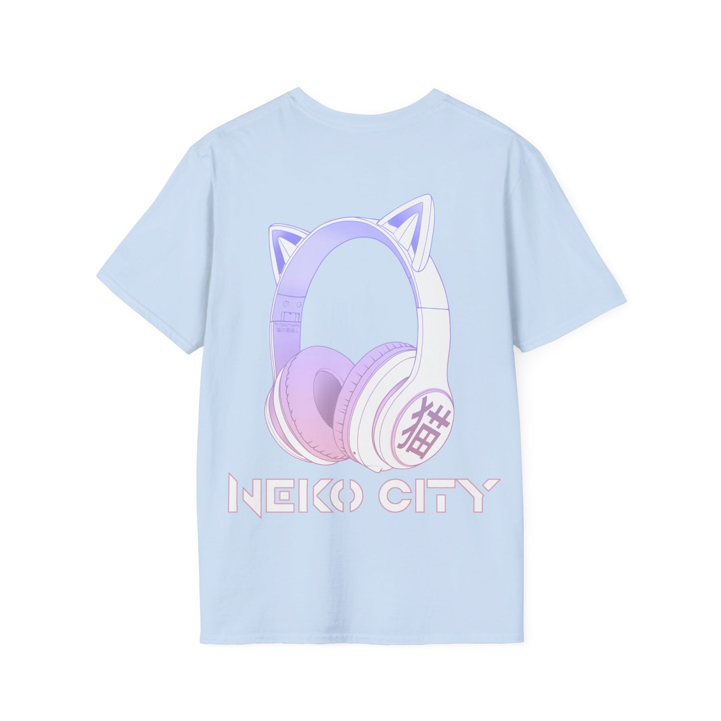 Neko City Headphones Backprint - T-Shirt