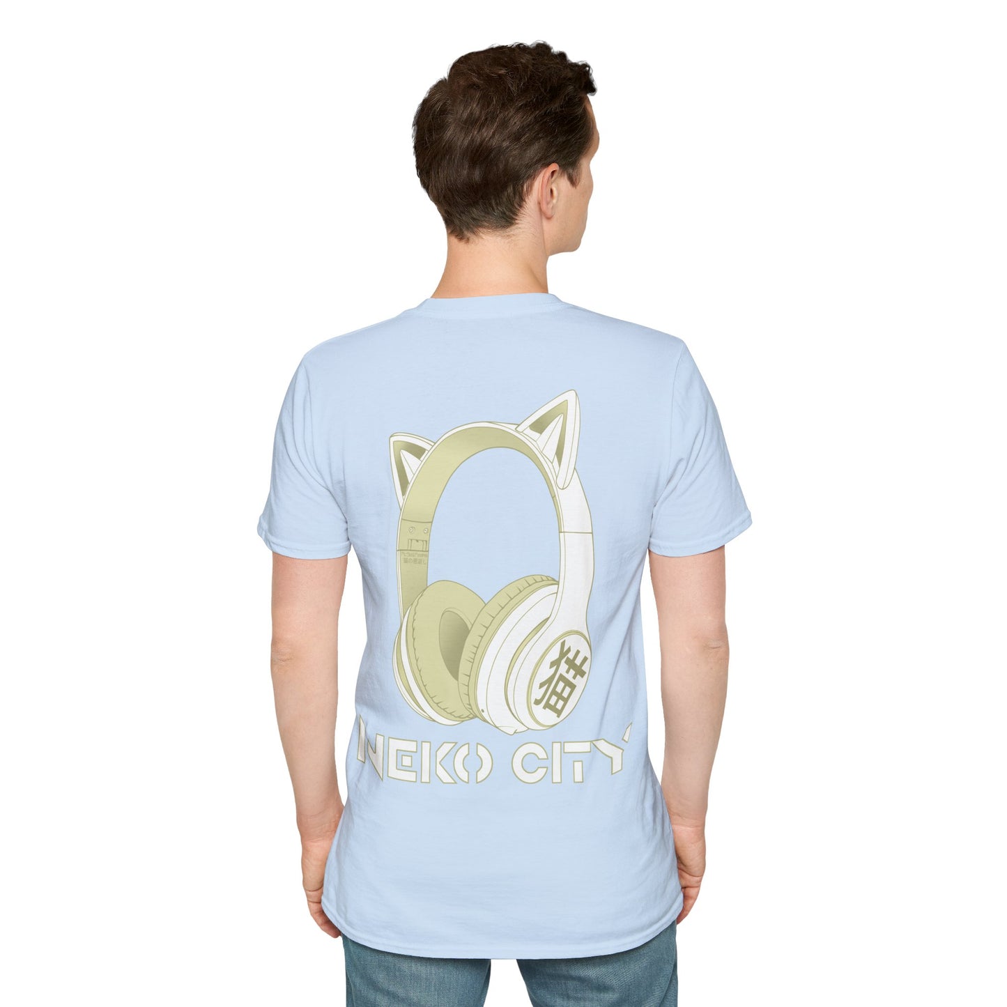 Neko City Headphones Backprint - T-shirt