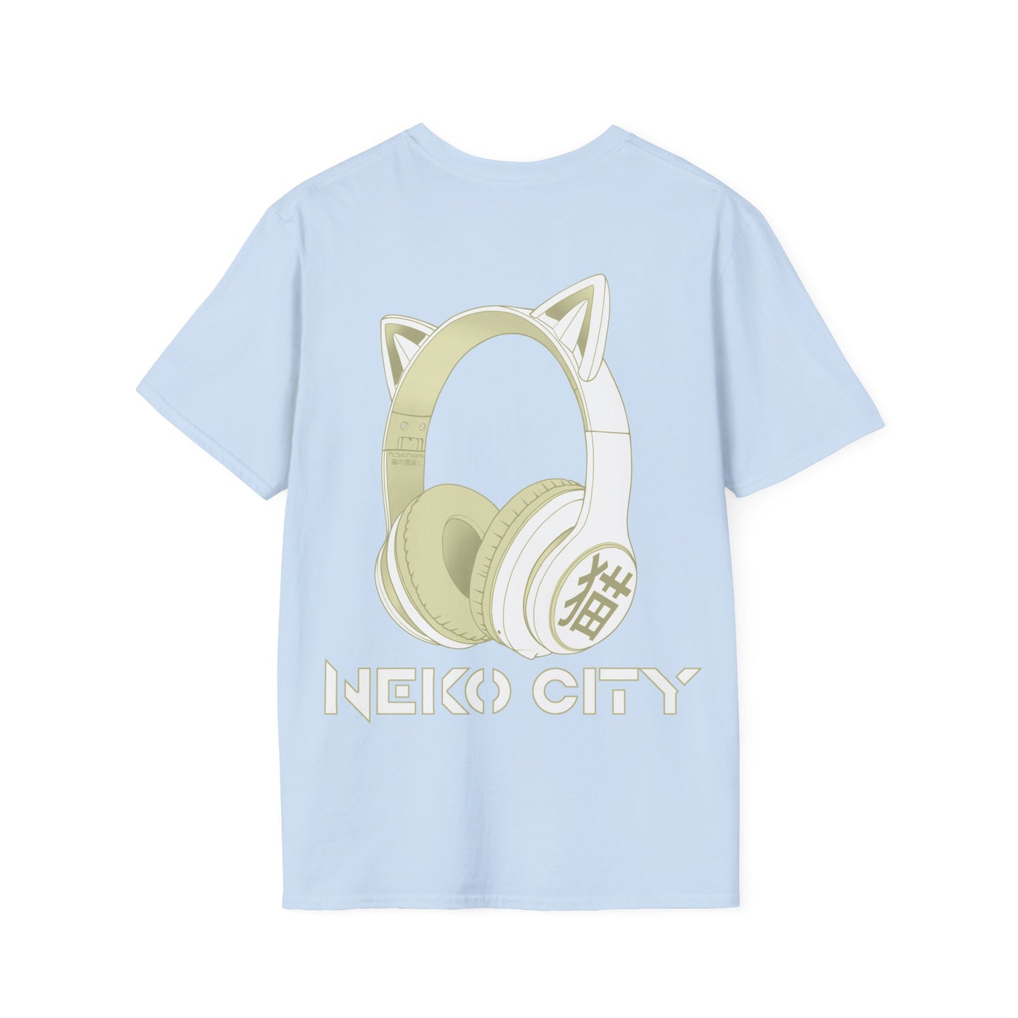 Neko City Headphones Backprint - T-shirt