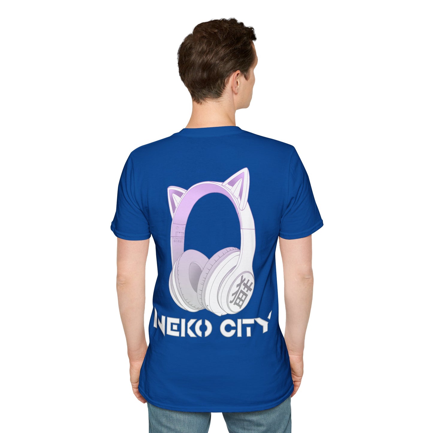 Neko City Headphones Backprint - T-Shirt