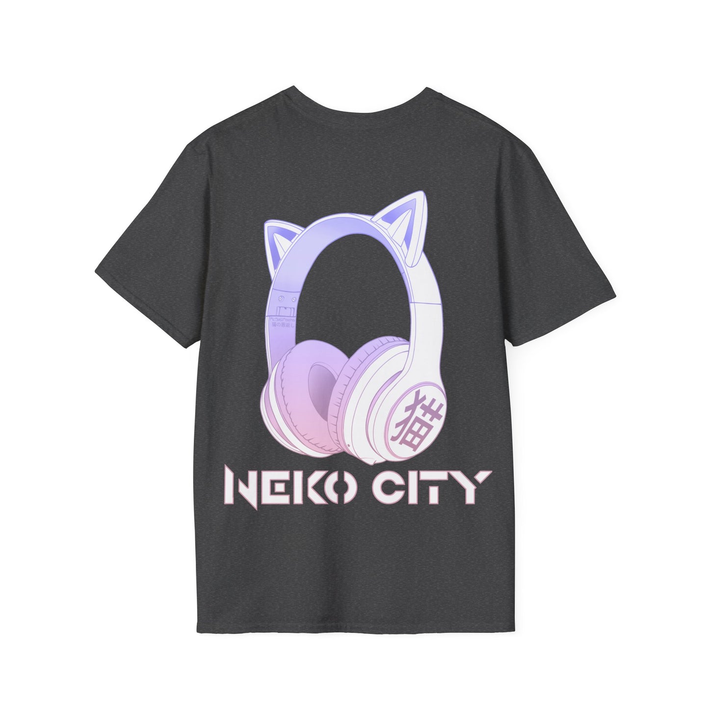 Neko City Headphones Backprint - T-Shirt