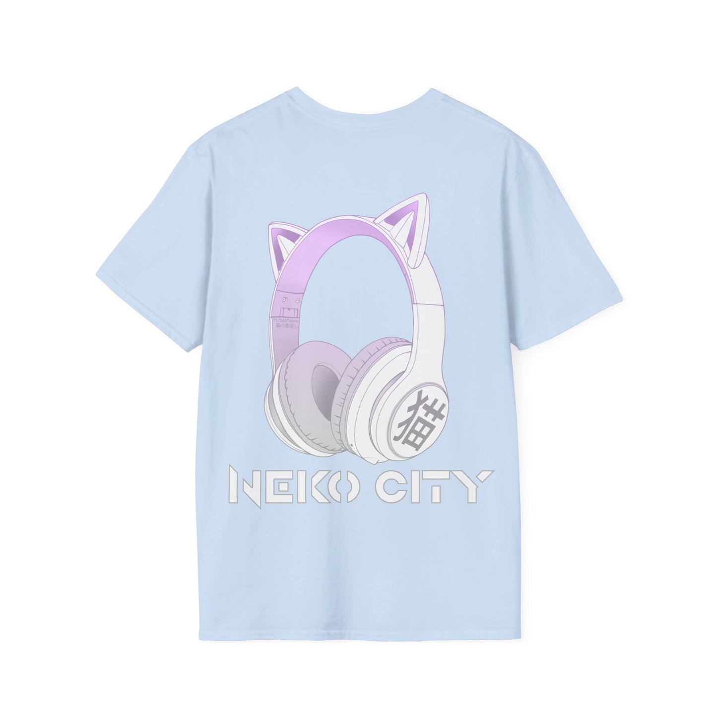 Neko City Headphones Backprint - T-Shirt