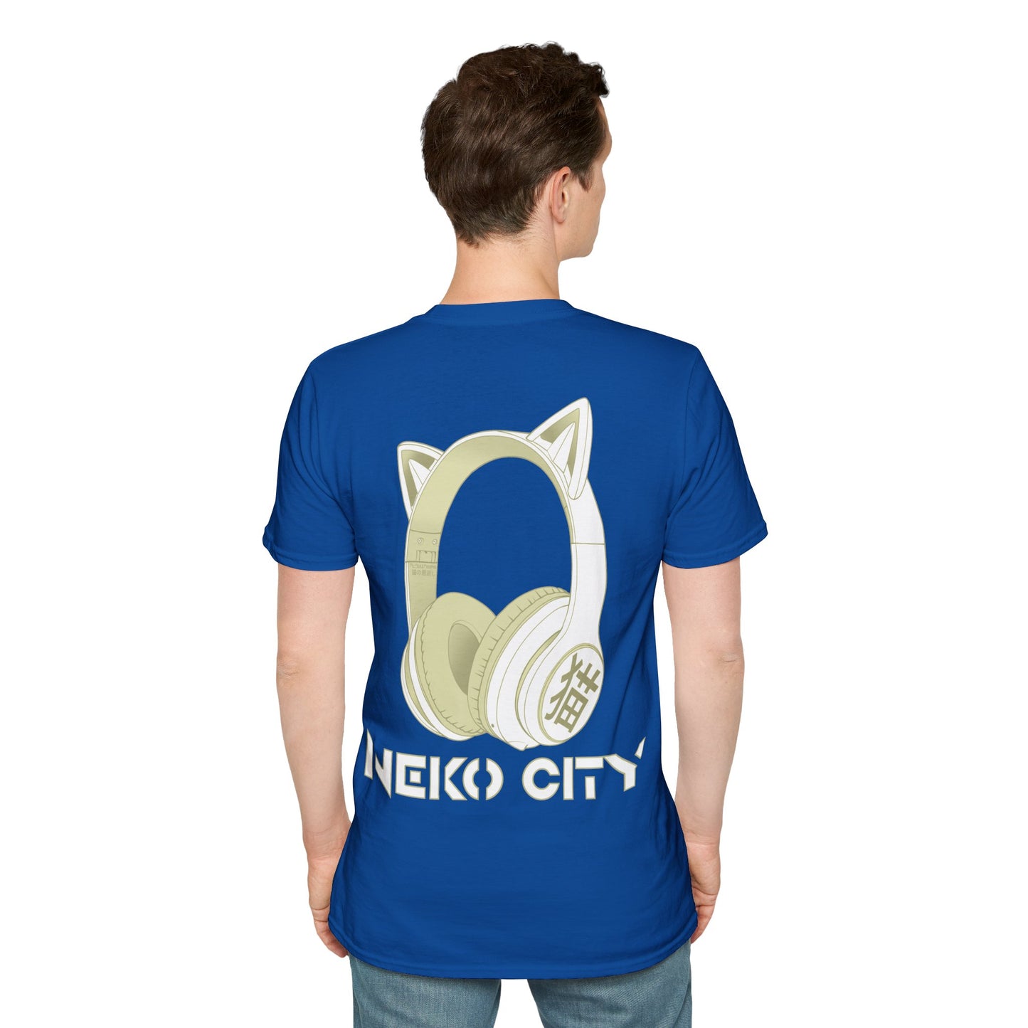 Neko City Headphones Backprint - T-shirt