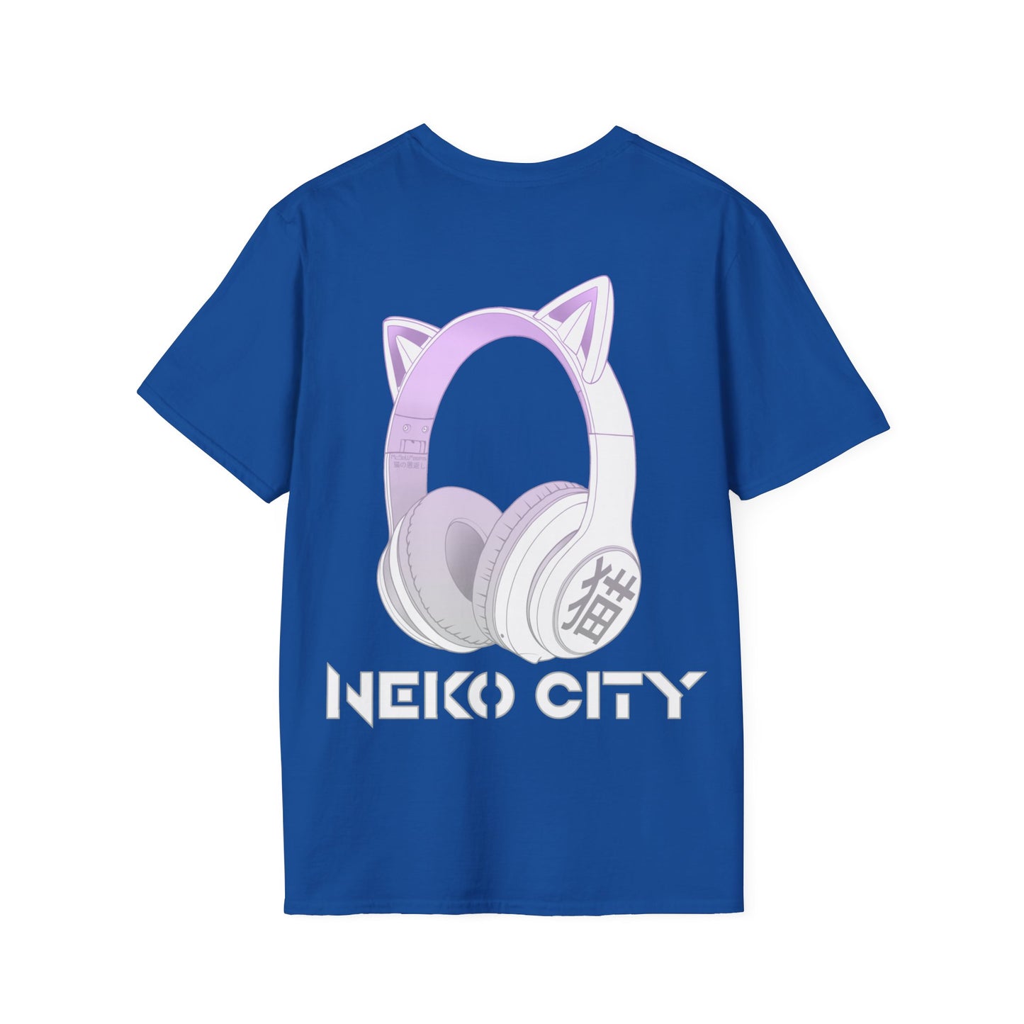 Neko City Headphones Backprint - T-Shirt