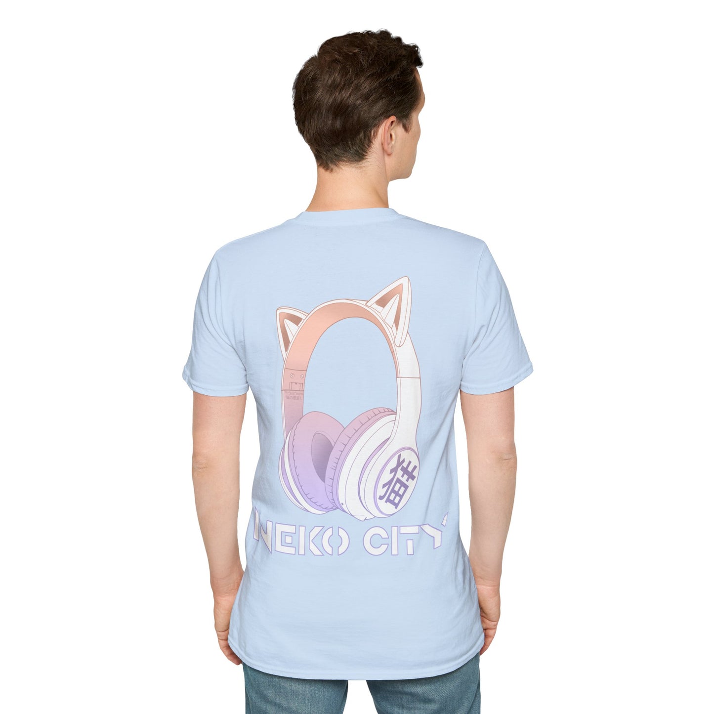 Neko City Headphones Backprint - T-Shirt