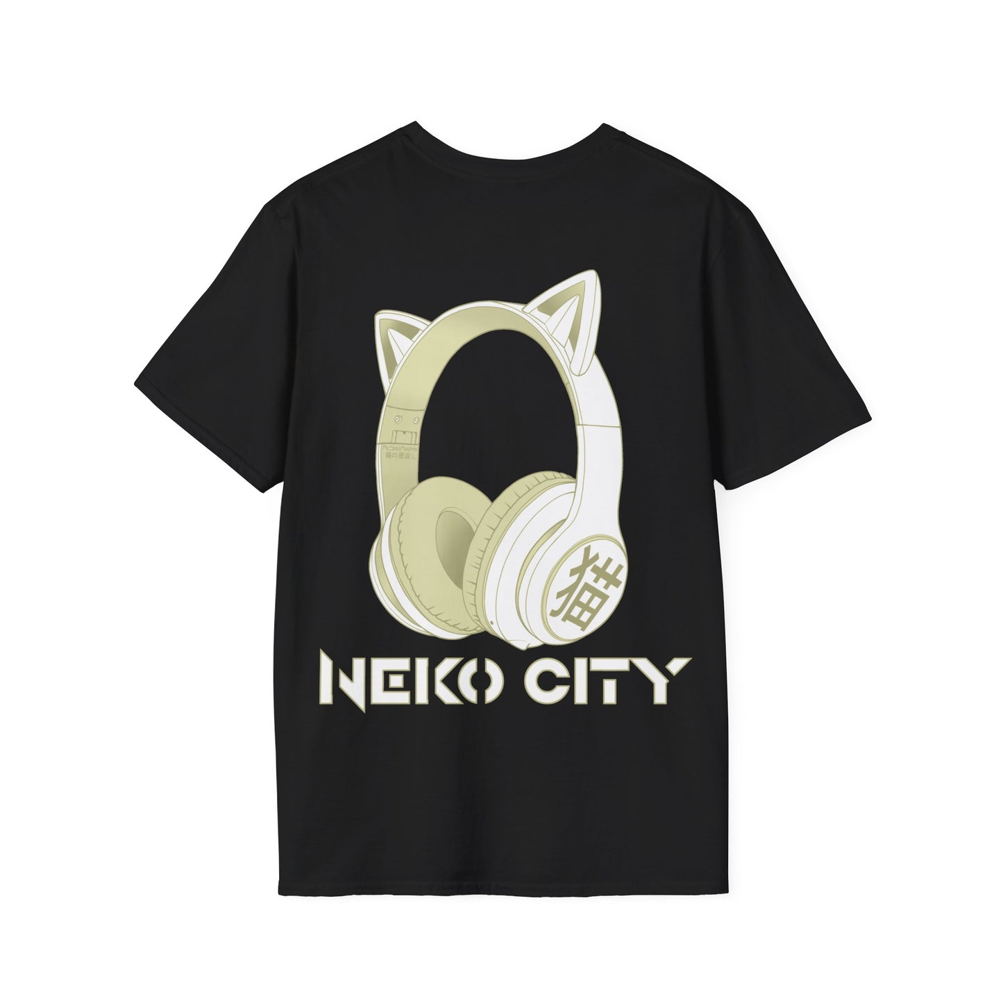 Neko City Headphones Backprint - T-shirt