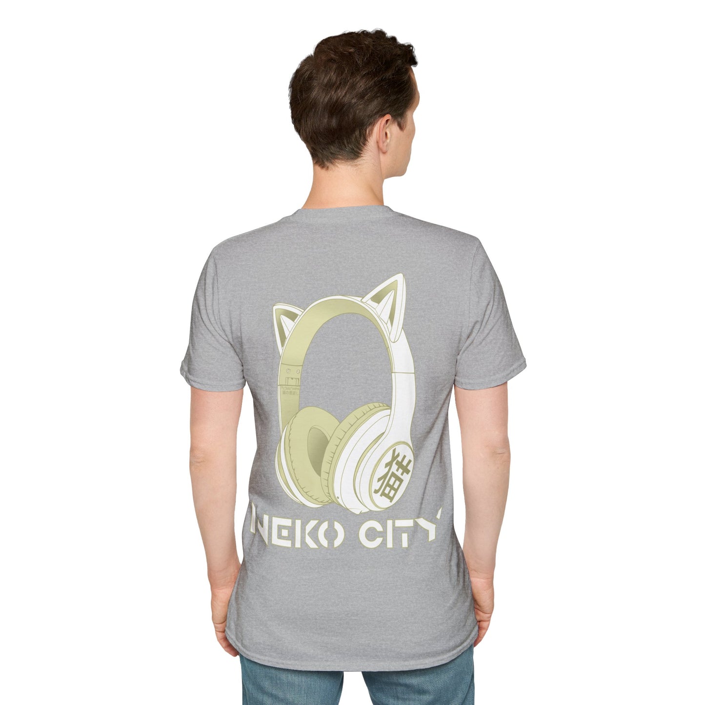 Neko City Headphones Backprint - T-shirt