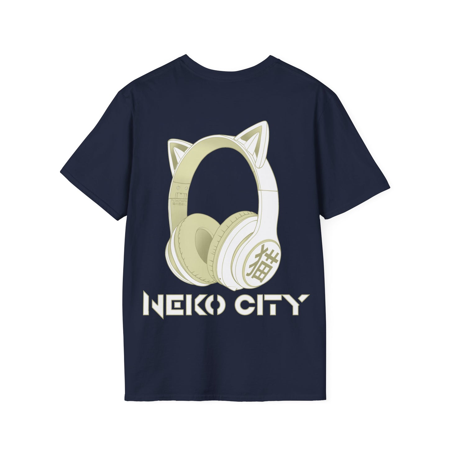 Neko City Headphones Backprint - T-shirt