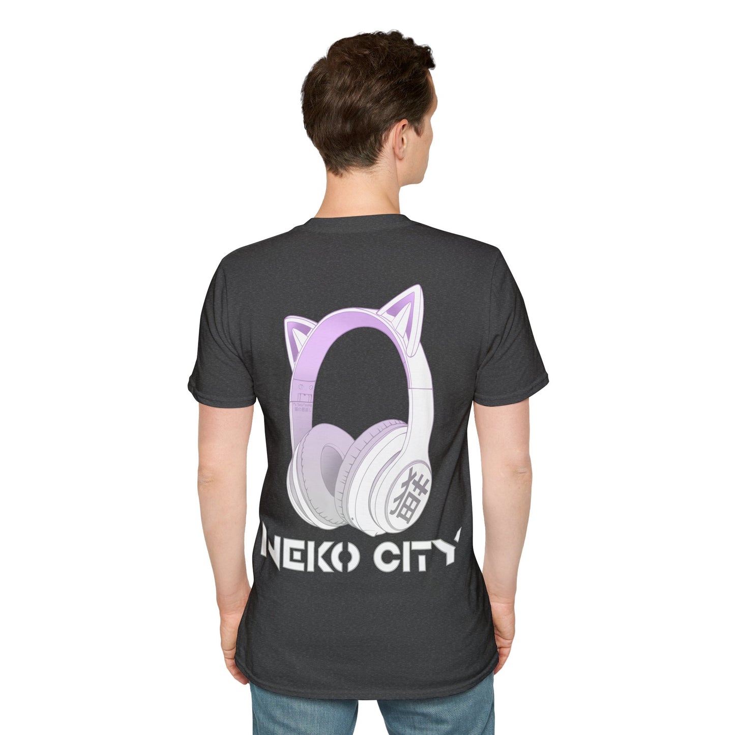 Neko City Headphones Backprint - T-Shirt