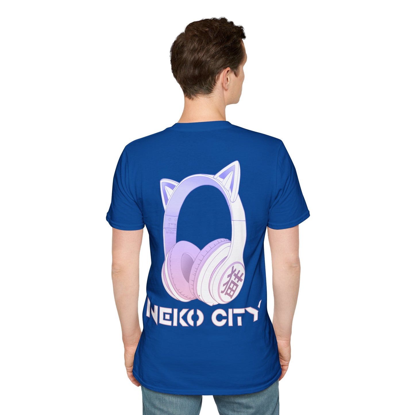 Neko City Headphones Backprint - T-Shirt