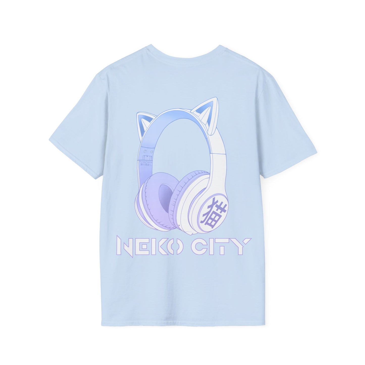 Neko City Headphones Backprint - T-Shirt