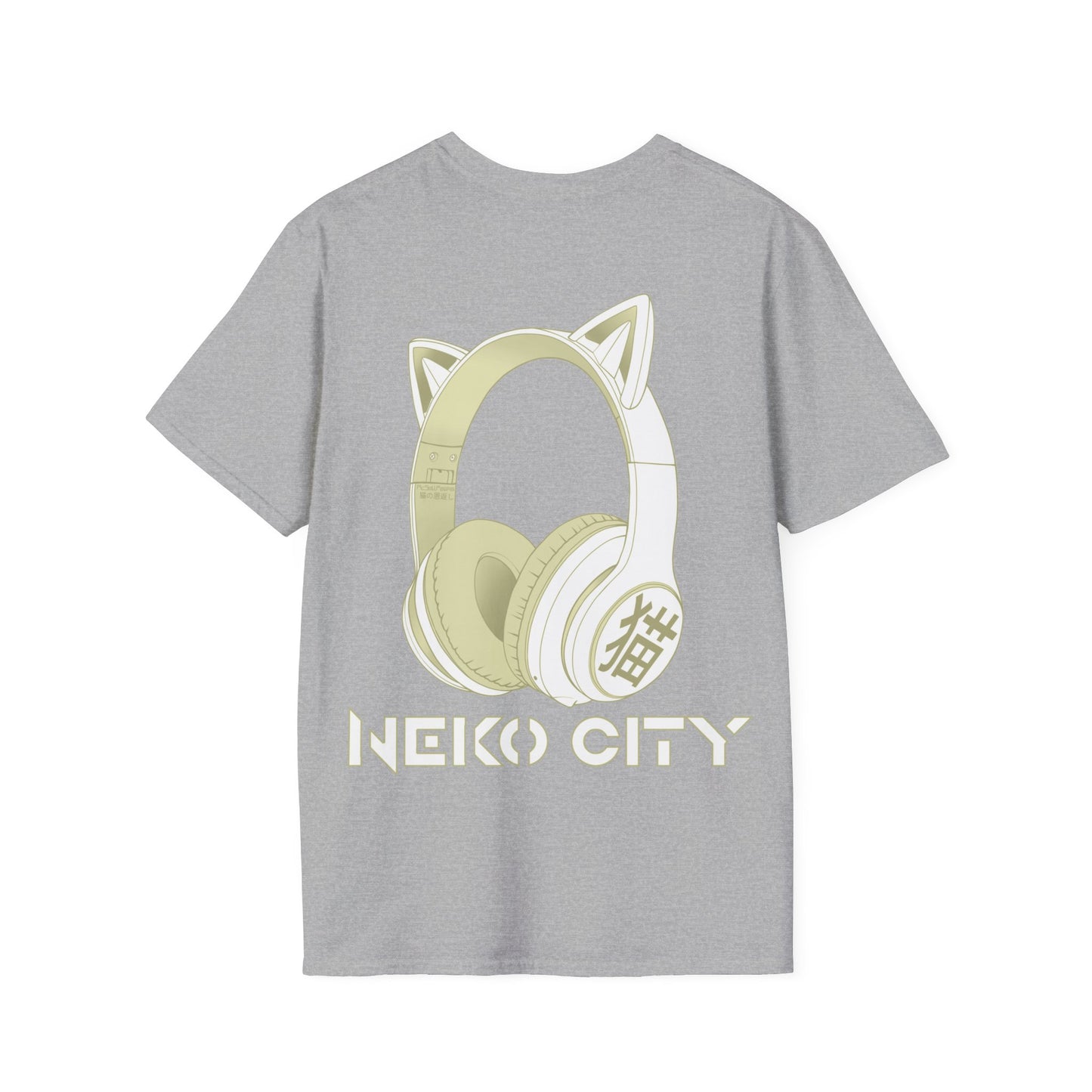 Neko City Headphones Backprint - T-shirt